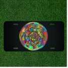 Custom Personalized License Plate Tag With Stunning Colorful Abstract Circle