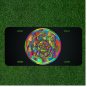 Custom Personalized License Plate Tag With Stunning Colorful Abstract Circle