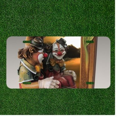 Custom Personalized License Plate Auto Tag With Funny Clown Man Design Art