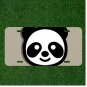Custom Personalized License Plate Auto Tag With Cute Polar Bear Smiley Face