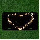Custom Personalized License Plate Auto Tag With Heart Made Out Of Shining Stars