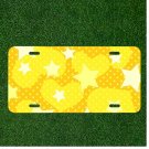 Custom Personalized License Plate Auto Tag With Yellow Stars Background Design