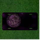 Custom Personalized License Plate Auto Tag With Purple Space Planet Add Names