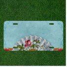 Custom Personalized License Plate Auto Tag With Stunning Flowers Add Names