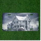 Custom Personalized License Plate Auto Tag With Snow Day House Image