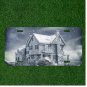Custom Personalized License Plate Auto Tag With Snow Day House Image
