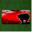Custom Personalized License Plate Auto Tag With Cloudy Red Bear Add Names