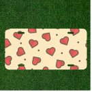 Custom Personalized License Plate Auto Tag With Red Hearts And Dots Design