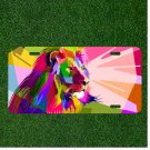 Custom Personalized License Plate Tag With Animal Decoration Colorful Lion King