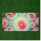 Custom Personalized Car License Plate With Background Floral Flower Texture