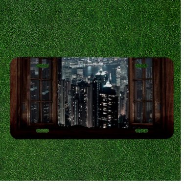 City Window Urban Modern Building Custom Novelty License Plate Car Tag