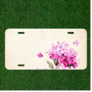 Custom Personalized License Plate Tag With Purple Flowers Design Art Add Names