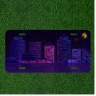 Custom Personalized License Plate Auto Tag With Gorgeous Cartoon Night View