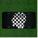 Custom Personalized License Plate Auto Tag With Black And White Chess Board Man