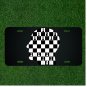 Custom Personalized License Plate Auto Tag With Black And White Chess Board Man