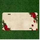 Custom Personalized License Plate Auto Tag With Red Roses Design Add Names