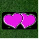 Custom Personalized License Plate Auto Tag With Pink Hearts Add Names Or Texts
