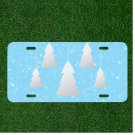 Custom Personalized Auto Tag With Cool Winter Snow Trees Design
