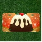 Custom Personalized Car License Plate With Dessert Christmas Pudding Xmas
