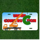 Custom Personalized License Plate Auto Tag With Under Construction Truck NEW