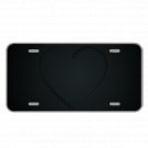 Custom License Plate With Black Outline Heart Add Names