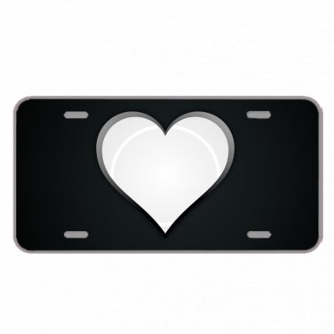 Custom Novelty License Plate With Fancy White Heart Design