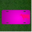 Custom Personalized Car License Plate With Add Names To Cow Cattle Silhouette
