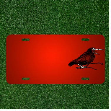 Custom Personalized License Plate With Add Names To Crow Alone Bird Black