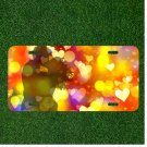 Custom Personalized License Plate Tag With Couple Kissing By Colorful Hearts
