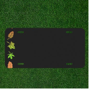 Custom Personalized License Plate Auto Tag With Gorgeous Leaves Add Names