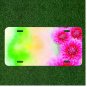 Custom Personalized License Plate Auto Tag With Pink Flowers Green Splash