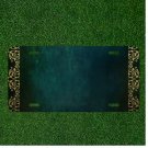 Custom Personalized Auto Tag With Stunning Gold And Blue Background Add Names