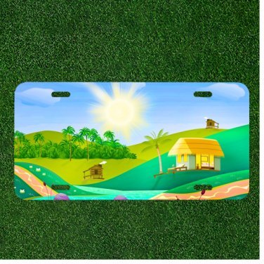 Custom Personalized License Plate Auto Tag With Gorgeous Cartoon View