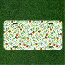 Custom Personalized License Plate Auto Tag With Green Leaves And Nuts Design