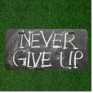 Custom Personalized License Plate Auto Tag With Never Give Up Chalkboard Design