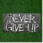 Custom Personalized License Plate Auto Tag With Never Give Up Chalkboard Design