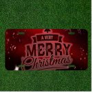 Custom Personalized License Plate Auto Tag With A Very Merry Christmas Design