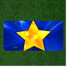 Custom Personalized License Plate Auto Tag With Yellow Golden Star With Blue
