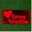 Custom Personalized License Plate Auto Tag With Fancy Be My Valentine Design