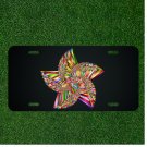 Custom Personalized License Plate Auto Tag With Stunning Wacky Color Star Design