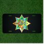 Custom Personalized License Plate Auto Tag With Fancy Flowery Like Design Art