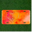 Custom Personalized License Plate Auto Tag With Heart Outline Design Add Names