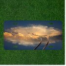 Custom Personalized License Plate Auto Tag With Ladder To Cloudy Sky Design