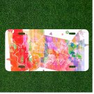 Custom Personalized License Plate Auto Tag With Party Time Splash Paint Design