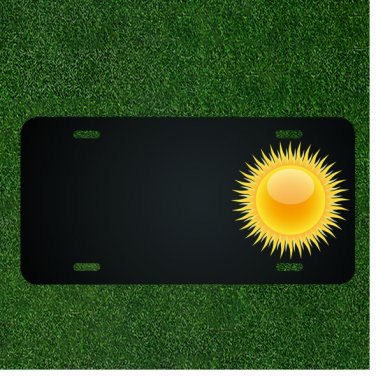 Custom Personalized License Plate With Add Names To Amazing Yellow Sun Design