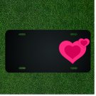 Custom Personalized License Plate With Add Names To Double Pink Hearts Design