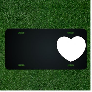 Custom Personalized License Plate With Add Names To White Heart Design NEW