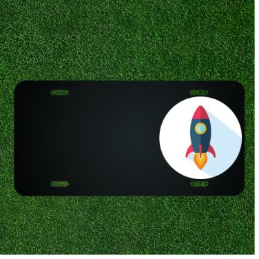 Custom Personalized License Plate With Add Names To Rocket Ship Design NEW
