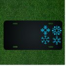 Custom Personalized License Plate With Add Names To Four Blue Snowflakes Design