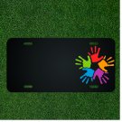Custom Personalized License Plate With Add Names To Colorful Paint Splash Hands